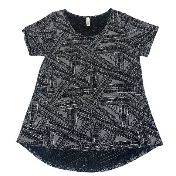 Vintage LuLaRoe Black Metallic Sparkle Art Deco Elegant Classic Tee XL - Picture 4 of 10